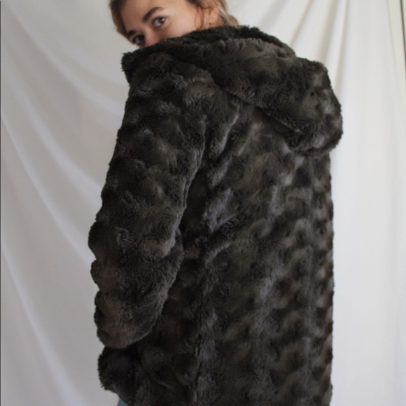 Green Fuzzy Coat - Picture 3 of 5